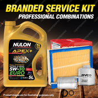 Ryco Oil Air Fuel Filter 5L APX5W30C3 Service Kit for Volkswagen Polo 9N 1.4L