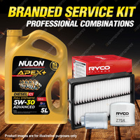 Ryco Oil Air Fuel Filter 5L APX5W30C1 Oil Service Kit for Mazda CX-7 ER 2.2L TD