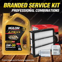 Ryco Oil Air Fuel Filter 5L APX5W30C1 Eng Oil Service Kit for Mazda 3 BM 2.2L TD