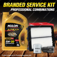Ryco Oil Air Fuel Filter 5L APX5W30C1 Oil Service Kit for Mazda CX-3 DK 1.5L TD