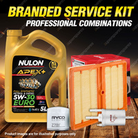Ryco Oil Air Fuel Filter 5L APX5W30C3 Oil Service Kit for Audi A1 8X 1.0L TFSi