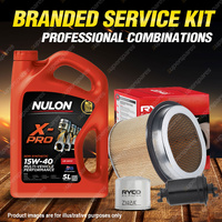 Ryco Oil Air Fuel Filter 5L XPR15W40 Oil Service Kit for Mitsubishi Pajero NG V6
