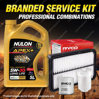 Ryco Oil Air Fuel Filter 5L APX5W30D1 Service Kit for Toyota MR-2 Spyder ZZW30R