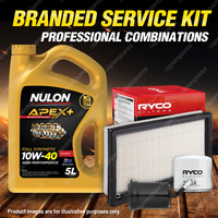 Ryco Oil Air Fuel Filter 5L APX10W40 Service Kit for Ford Laser KF KH TX3 1.8L