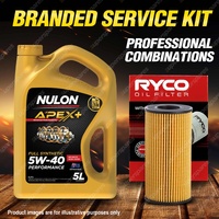 Ryco Oil Filter 5L APX5W40 Engine Oil Service Kit for Renault Laguna X91 08-11