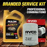 Ryco Oil Filter Nulon 5L APX10W40 Engine Oil for Peugeot 4008 4cyl 2L Petrol