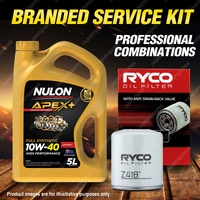 Ryco Oil Filter Nulon 5L APX10W40 Engine Oil Service Kit for Toyota Hilux RZN147