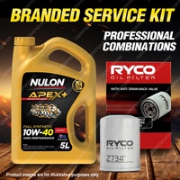 Ryco Oil Filter Nulon 5L APX10W40 Eng. Oil Service Kit for Holden Cruze YG 1.5L