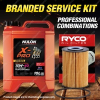 Ryco Oil Filter 10L XPRHD15W40 Oil Service Kit for Nissan Patrol GU II - VI 4cyl
