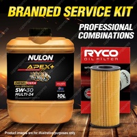 Ryco Oil Filter 10L APX5W30C34 Eng Oil Service Kit for Nissan Dualis J10 1.6 TDi