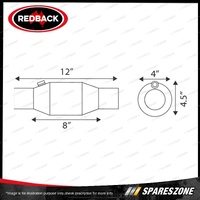 Redback 3.5" High Flow Catalytic Converter - 100 Cell Stainless Performance