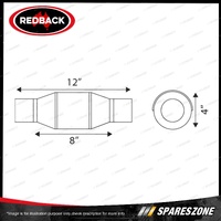 Redback Petrol Round Ceramic Catalytic Converter - Euro II 2-1/4" CPSI 400