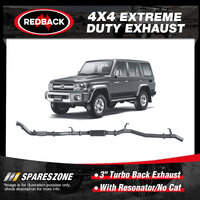 Redback 3" Exhaust for Toyota Landcruiser VDJ76R 70TH 4.5L 1VD-FTV 2007-On