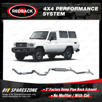 Redback 3" Exhaust No Muffler With Cat for Toyota Landcruiser HDJ78R 4.2L