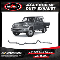 Redback 3" DPF Back Exhaust No Muffler for Toyota Landcruiser VDJ79R TD