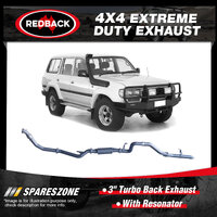 Redback 3" Exhaust With Resonator for Toyota Landcruiser HZJ80R 01/90-02/98 DTS