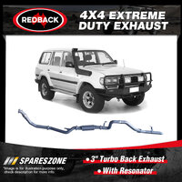 Redback 3" Exhaust With Resonator for Toyota Landcruiser HZJ80R 01/1990-02/1998