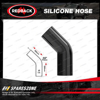 1 pc Redback 1-1/2" Silicone Hose - 45 Degree Bend Black Chemical Resistance