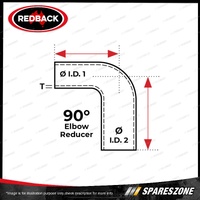 1 pc Redback 2-3/4" In 3" Out Silicone Hose - 90 Degree Bend Reducer Black