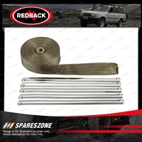 Redback Exhaust Heat Tape - Titanium 51mm x 2mm x 15m with 10 Cable Ties