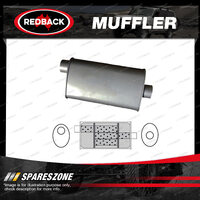 Redback Universal Muffler - 10" x 4" Oval 20" Long 2 1/4" Offset/Centre Triflow