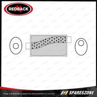 Redback 2 1/4" Megaflow Muffler - 9x4" Oval 14" Long O/C 304 Stainless Steel