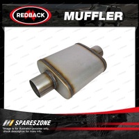 Redback Universal Muffler - 9x4" Oval 14" Long 3" C/C With Spigots 409 Stainless