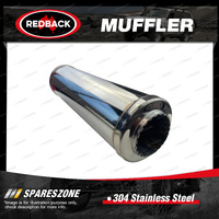 Redback Universal Muffler - 14" Long 2.5" Inlet 4" Round Tig Welded Chambered