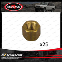 25 pcs Redback Brass Nuts Thread 3/8" UNF Hex 14.3mm Length 11.5mm for Jaguar