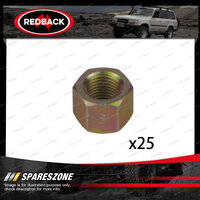 25 pcs Redback Steel Nuts Thread 3/8" UNF Hex 14.3mm Length 11mm for Jaguar