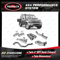 Redback Twin 4" Exhaust Twin Resonators for Toyota Landcruiser VDJ79 VDJ79R 4.5L
