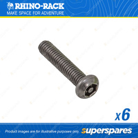 Rhino Rack M6 x 27mm Stainless Steel Button Security Screw B063-BP - 6 Pack