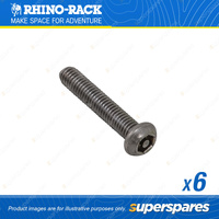 Rhino Rack M6 x 32mm Stainless Steel Button Security Screw B064-BP - 6 Pack