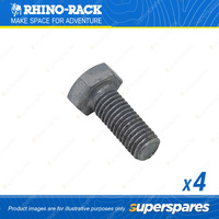 Rhino Rack M10 x 25mm Galvanised Hex Set Screw Bolts B071-BP - in a Pack of 4
