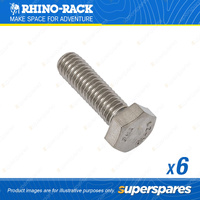 Rhino Rack M6 x 20mm Stainless Steel Hex Set Screw B082-BP - in a Pack of 6