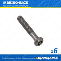 Rhino Rack M6 x 35mm Stainless Steel Button Head Security Screw B092-BP - 6 Pack