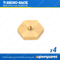 Rhino Rack M6 x 21.43mm x 4.4mm Brass Hex Nut N009-BP - Pack of 4 - Replacement