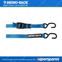 2 x Rhino Rack 3.0m Tie Down Straps with Hook RTDH3 - Used with Eye Bolt Kits