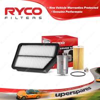 Ryco Oil Air Fuel Filter Service Kit for Kia Sportage SL II 4cyl 2L Turbo Diesel