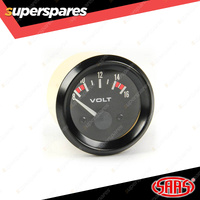 SAAS Electronic Volt Gauge Black Autoline 8v - 18v 52mm Backlit Dial