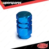 SAAS Tyre Valve Stem Caps Blue 2 Groove Wheel Tire Covers - in a Pack of 5