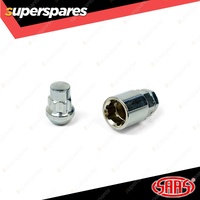 SAAS Lock Nuts Splined Drive Series Bulge Style 12mm x 1.50 - in a Pack of 4
