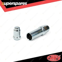 SAAS Wheel Nuts Small Diameter 6 Spline 1/2 Inch with Spare Key Pack of 10