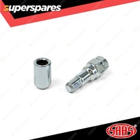 SAAS Wheel Nuts Small Diameter Int Hex 1/2 Inch with Spare Key Pack of 10