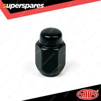 SAAS Wheel Nuts Acorn Taper 7/16 Inch Black Finish 35mm Length - in a Pack of 5