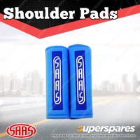 Pair of SAAS 2 Inch Shoulder Pads Blue with Logo Seat Belt Strap Pad Cover