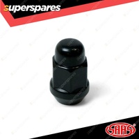 SAAS Wheel Nuts Acorn Bulge 12 x 1.25 Black Finish 35mm Length Pack of 20