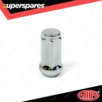 SAAS Wheel Nuts Flat Head Bulge 14x 1.5 Chrome Finish 45mm Length Pack of 20