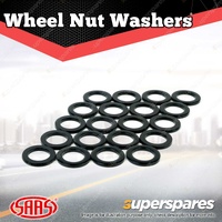SAAS Mag Wheel Nut Washers Black Finish Universal - in a Pack of 20