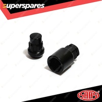 SAAS Lock Nuts Splined Bulge 12mm x 1.50 Black Chrome Finish - in a Pack of 4